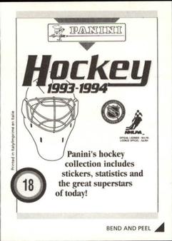 1993-94 Panini Hockey Stickers #18 Gilbert Dionne Back