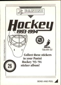1993-94 Panini Hockey Stickers #26 Dale Hunter Back
