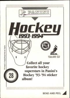 1993-94 Panini Hockey Stickers #28 Dimitri Khristich Back