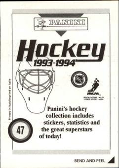 1993-94 Panini Hockey Stickers #47 Rod Brind'Amour Back