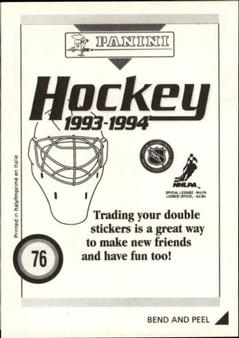 1993-94 Panini Hockey Stickers #76 Steve Duchesne Back