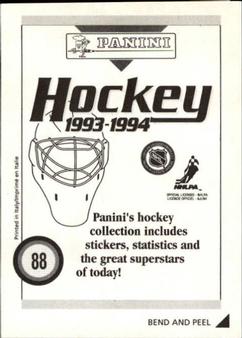 1993-94 Panini Hockey Stickers #88 Tom Barrasso Back