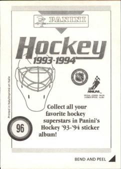 1993-94 Panini Hockey Stickers #96 Brian Leetch Back
