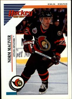 1993-94 Panini Hockey Stickers #112 Norm Maciver Front