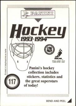 1993-94 Panini Hockey Stickers #117 Mark Lamb Back