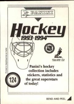 1993-94 Panini Hockey Stickers #124 Pat Verbeek Back