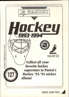 1993-94 Panini Hockey Stickers #127 Mark Janssens Back