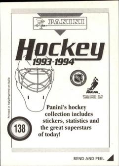 1993-94 Panini Hockey Stickers #138 Adam Oates Back