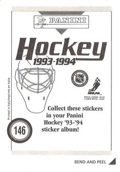 1993-94 Panini Hockey Stickers #146 Steve Larmer Back
