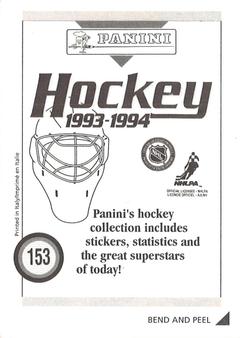 1993-94 Panini Hockey Stickers #153 Chris Chelios Back