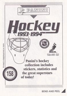 1993-94 Panini Hockey Stickers #158 Brendan Shanahan Back