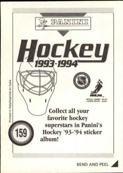 1993-94 Panini Hockey Stickers #159 Nelson Emerson Back