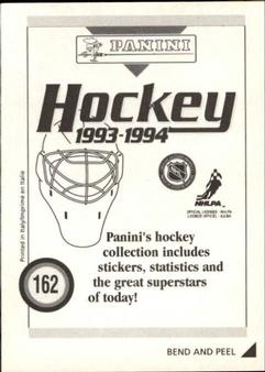 1993-94 Panini Hockey Stickers #162 Ron Wilson Back