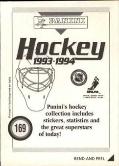 1993-94 Panini Hockey Stickers #169 Murray Craven Back