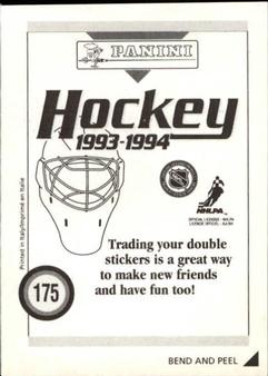 1993-94 Panini Hockey Stickers #175 Jyrki Lumme Back