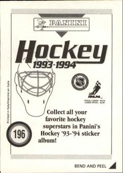 1993-94 Panini Hockey Stickers #196 Phil Housley Back
