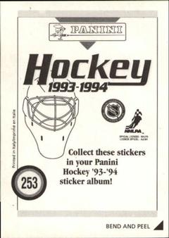 1993-94 Panini Hockey Stickers #253 Nicklas Lidstrom Back