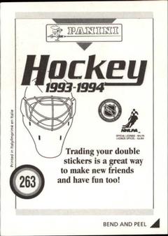1993-94 Panini Hockey Stickers #263 Doug Zmolek Back