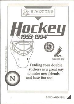 1993-94 Panini Hockey Stickers #N Brett Hull Back