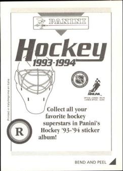 1993-94 Panini Hockey Stickers #R Wayne Gretzky Back