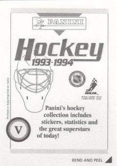 1993-94 Panini Hockey Stickers #V Steve Yzerman Back