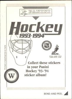 1993-94 Panini Hockey Stickers #W Pat Falloon Back