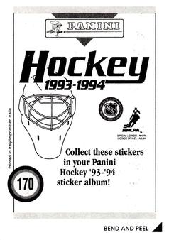 1993-94 Panini Hockey Stickers #170 Geoff Courtnall Back