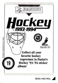 1993-94 Panini Hockey Stickers #19 Guy Carbonneau Back