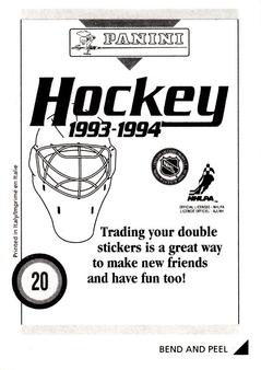 1993-94 Panini Hockey Stickers #20 Benoit Brunet Back