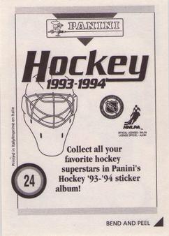 1993-94 Panini Hockey Stickers #24 Peter Bondra Back