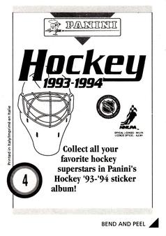 1993-94 Panini Hockey Stickers #4 Dave Poulin Back