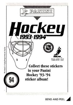 1993-94 Panini Hockey Stickers #94 Darren Turcotte Back