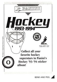 1993-94 Panini Hockey Stickers #O Pavel Bure Back