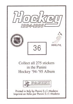 1994-95 Panini Hockey Stickers #36 Chris Terreri Back