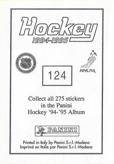 1994-95 Panini Hockey Stickers #124 Troy Loney Back