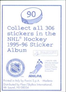 1995-96 Panini Stickers #90 Martin Brodeur Back