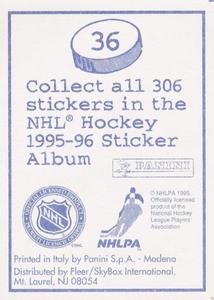 1995-96 Panini Stickers #36 Brian Savage Back