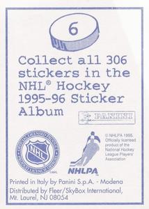 1995-96 Panini Stickers #6 Sandy Moger Back