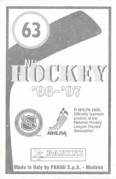 1996-97 Panini Stickers #63 Pittsburgh Penguins Logo Back