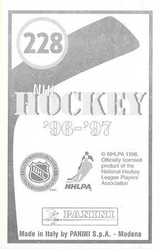 1996-97 Panini Stickers #228 Anaheim Mighty Ducks Logo Back