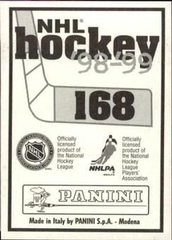 1998-99 Panini Stickers #168 Guy Hebert Back