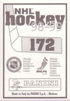 1998-99 Panini Stickers #172 Tomas Sandstrom Back