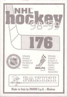 1998-99 Panini Stickers #176 Theoren Fleury Back