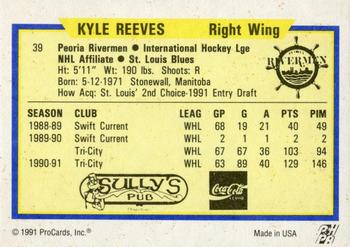 1991-92 ProCards AHL/IHL/CoHL #39 Kyle Reeves Back