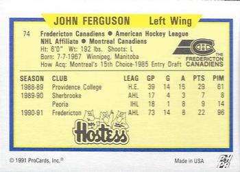 1991-92 ProCards AHL/IHL/CoHL #74 John Ferguson Back