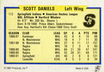 1991-92 ProCards AHL/IHL/CoHL #112 Scott Daniels Back