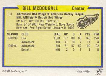 1991-92 ProCards AHL/IHL/CoHL #133 Bill McDougall Back