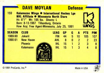 1991-92 ProCards AHL/IHL/CoHL #159 David Moylan Back