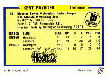 1991-92 ProCards AHL/IHL/CoHL #168 Kent Paynter Back