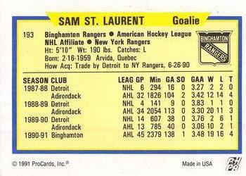 1991-92 ProCards AHL/IHL/CoHL #193 Sam St. Laurent Back